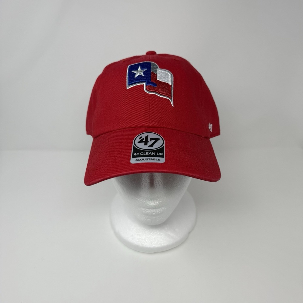 '47 Brand Texas Rangers MLB Red Texas Flag Logo Clean Up Adjustable Hat Cap